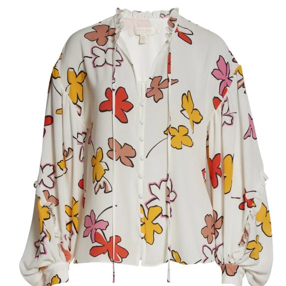 Ted Baker Thurso Floral Top Ted size 5 - Picture 3 of 16